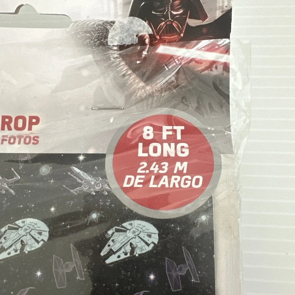 Disney STAR WARS Photo Backdrop 8 FT Long NEW Sealed Package Birthday Party 2pc